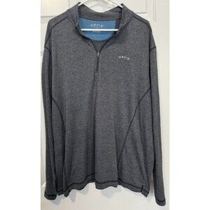 Orvis 1/4 Zip Pullover Top Long Sleeve Outdoors Charcoal Gray Shirt Men's XXL